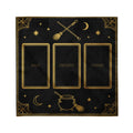 Witchy Cauldron Tarot Cloth – Black Gold Cosmic Spread Mat (21"x21")