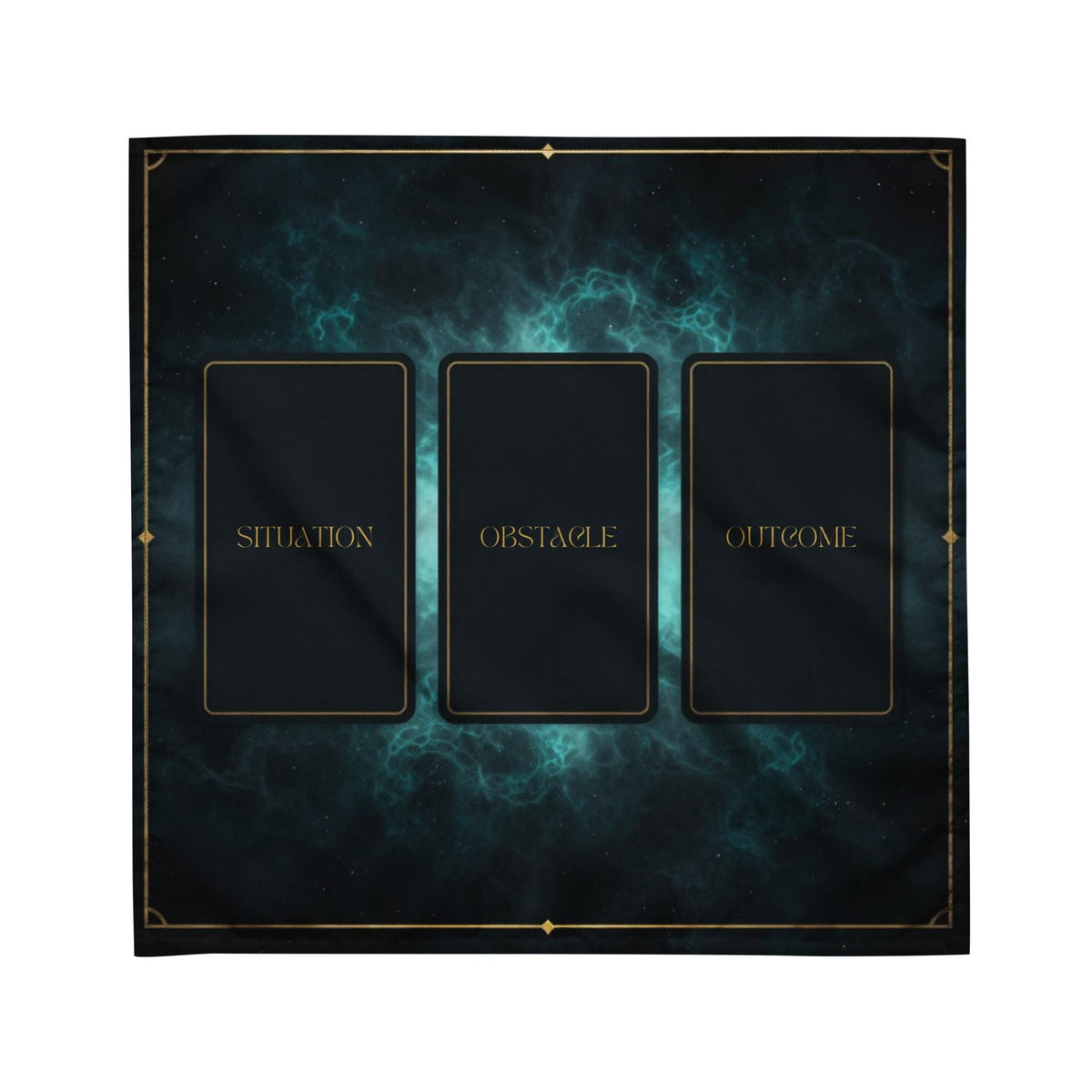 Celestial Tarot Spread Cloth – Mystical Altar Fabric with Card Slots