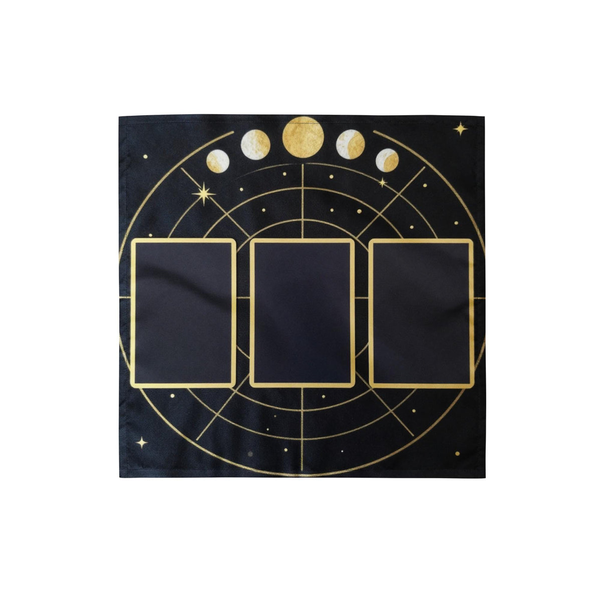 Sacred Geometry Tarot Spread Cloth – Minimalist Altar Mat with Card Slots